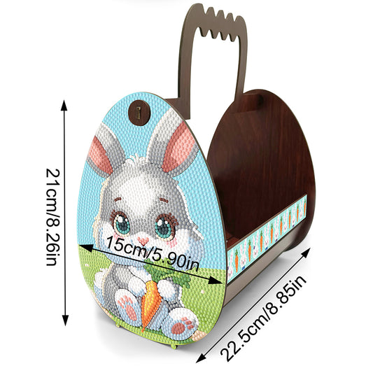 Wooden Special Shaped Easter Egg Bunny Diamond Painting DIY Basket for Beginners