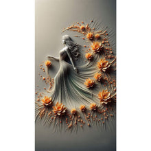 Load image into Gallery viewer, Diamond Painting - Full Round - Girl in Flower Skirt (40*70CM)