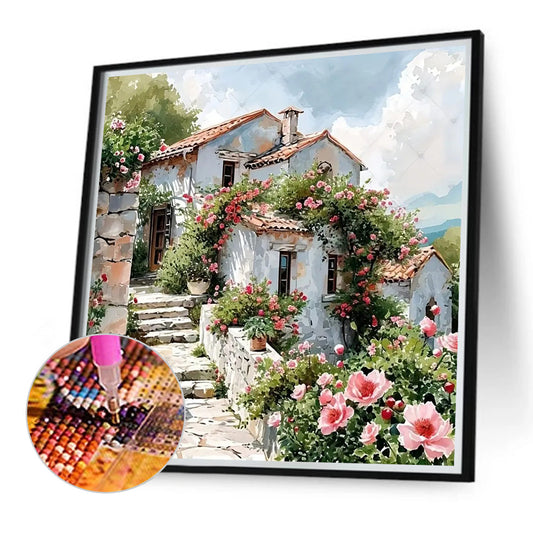 Diamond Painting - Full Round - House Full of Flowers (40*40CM)