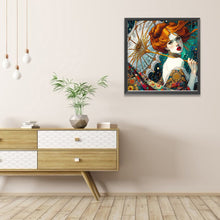Load image into Gallery viewer, AB Diamond Painting - Full Round - Redhead Girl with Umbrella (40*40CM)