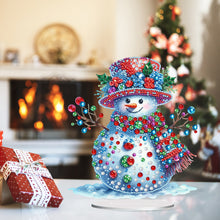 Load image into Gallery viewer, Acrylic Special Shape Christmas Snowman Diamond Painting Tabletop Ornaments