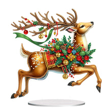 Load image into Gallery viewer, Acrylic Special Shape Christmas Elk Diamond Painting Tabletop Ornaments