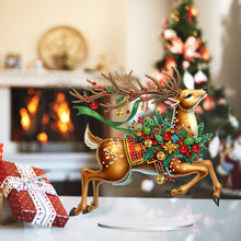 Load image into Gallery viewer, Acrylic Special Shape Christmas Elk Diamond Painting Tabletop Ornaments