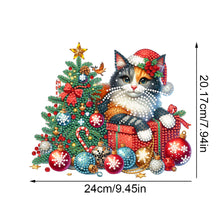 Load image into Gallery viewer, Acrylic Special Shape Christmas Cat Diamond Painting Tabletop Ornaments