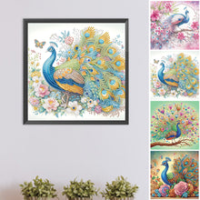 Load image into Gallery viewer, 4pcs Partial Special Diamond Painting Set - Peacock (30*30CM)