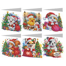 Load image into Gallery viewer, 6Pcs Dogs DIY Diamond Painting Card Diamond Drawing Card Diamond Daily Wish Card