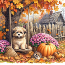 Load image into Gallery viewer, Diamond Painting - Full Square - Swing under Maple Tree (40*40CM)