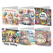 Load image into Gallery viewer, 6Pcs Gnome Diamond Drawing Card Diamond Daily Wish Card for Holiday Party Favors