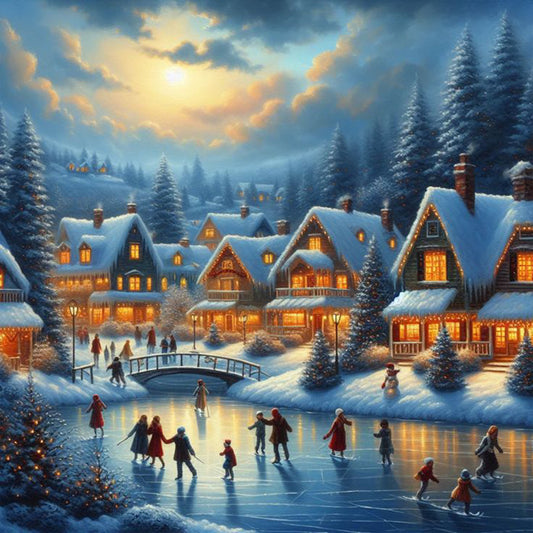 Diamond Painting - Full Square - Winter Snow Scenery (40*40CM)