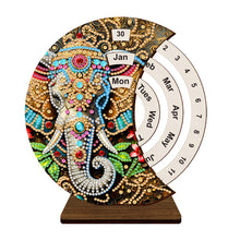 Load image into Gallery viewer, Wooden Special Shaped DIY Diamond Painting Moon Perpetual Calendar for Beginners