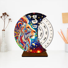 Load image into Gallery viewer, Wooden Special Shaped DIY Diamond Painting Moon Perpetual Calendar for Beginners