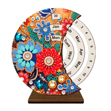 Load image into Gallery viewer, Wooden Special Shaped DIY Diamond Painting Moon Perpetual Calendar for Beginners