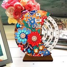 Load image into Gallery viewer, Wooden Special Shaped DIY Diamond Painting Moon Perpetual Calendar for Beginners