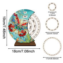 Load image into Gallery viewer, Wooden Special Shaped DIY Diamond Painting Moon Perpetual Calendar for Beginners