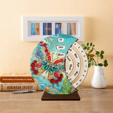 Load image into Gallery viewer, Wooden Special Shaped DIY Diamond Painting Moon Perpetual Calendar for Beginners