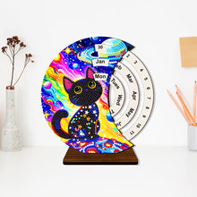 Load image into Gallery viewer, Wooden Special Shaped DIY Diamond Painting Moon Perpetual Calendar for Beginners