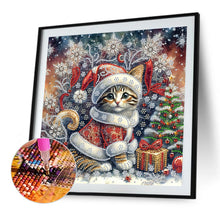 Load image into Gallery viewer, Diamond Painting - Partial Special Shaped - Christmas kitten (30*30CM)