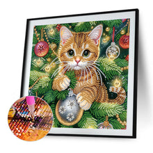 Load image into Gallery viewer, Diamond Painting - Partial Special Shaped - Christmas kitten (30*30CM)