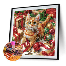 Load image into Gallery viewer, Diamond Painting - Partial Special Shaped - Christmas kitten (30*30CM)