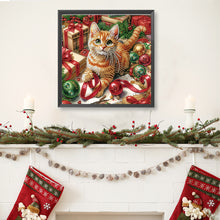 Load image into Gallery viewer, Diamond Painting - Partial Special Shaped - Christmas kitten (30*30CM)