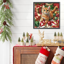 Load image into Gallery viewer, Diamond Painting - Partial Special Shaped - Christmas kitten (30*30CM)