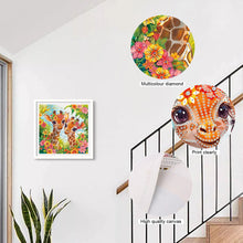 Load image into Gallery viewer, Diamond Painting - Partial Special Shaped - Funny giraffe (30*30CM)