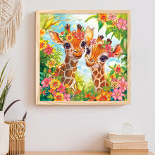 Load image into Gallery viewer, Diamond Painting - Partial Special Shaped - Funny giraffe (30*30CM)