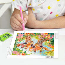 Load image into Gallery viewer, Diamond Painting - Partial Special Shaped - Funny giraffe (30*30CM)