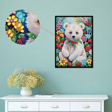 Load image into Gallery viewer, Diamond Painting - Partial Special Shaped - Flower bear (30*40CM)