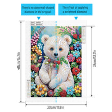 Load image into Gallery viewer, Diamond Painting - Partial Special Shaped - Flower bear (30*40CM)