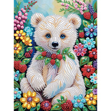 Load image into Gallery viewer, Diamond Painting - Partial Special Shaped - Flower bear (30*40CM)