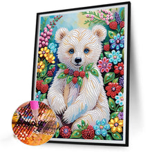 Load image into Gallery viewer, Diamond Painting - Partial Special Shaped - Flower bear (30*40CM)