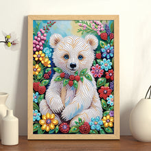 Load image into Gallery viewer, Diamond Painting - Partial Special Shaped - Flower bear (30*40CM)