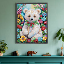 Load image into Gallery viewer, Diamond Painting - Partial Special Shaped - Flower bear (30*40CM)