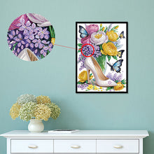 Load image into Gallery viewer, Diamond Painting - Partial Special Shaped - Flower high heels (30*40CM)