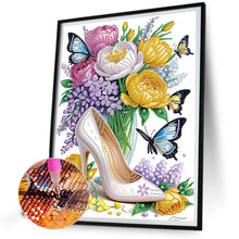 Load image into Gallery viewer, Diamond Painting - Partial Special Shaped - Flower high heels (30*40CM)