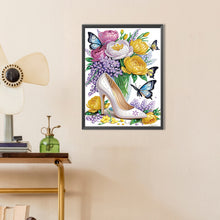 Load image into Gallery viewer, Diamond Painting - Partial Special Shaped - Flower high heels (30*40CM)