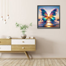 Load image into Gallery viewer, AB Diamond Painting - Full Round - Colorful butterfly on the beach (40*40CM)