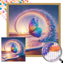 Load image into Gallery viewer, AB Diamond Painting - Full Round - Colorful butterfly on the beach (40*40CM)