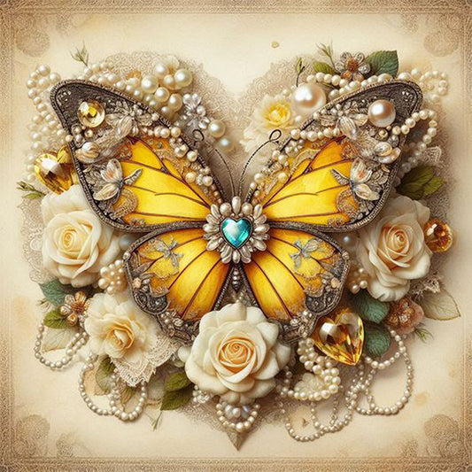 AB Diamond Painting - Full Round - Butterfly (30*30CM)