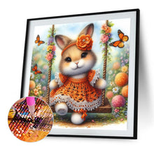 Load image into Gallery viewer, AB Diamond Painting - Full Round - Rabbit on swing (30*30CM)