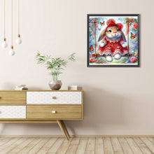 Load image into Gallery viewer, AB Diamond Painting - Full Round - Rabbit on swing (30*30CM)