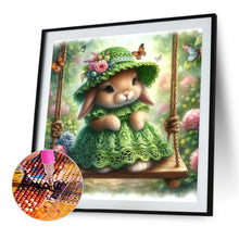 Load image into Gallery viewer, AB Diamond Painting - Full Round - Rabbit on swing (30*30CM)