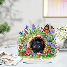 Load image into Gallery viewer, Flowers Kitten Table Top Diamond Painting Ornament Kits Desktop Diamond Art Kits