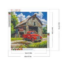 Load image into Gallery viewer, Diamond Painting - Full Round - Red classic car in the village (40*40CM)