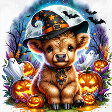 Load image into Gallery viewer, Diamond Painting - Full Round - Halloween Highland cattle (40*40CM)