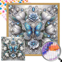 Load image into Gallery viewer, AB Diamond Painting - Full Round - White flower butterfly (30*30CM)