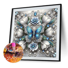Load image into Gallery viewer, AB Diamond Painting - Full Round - White flower butterfly (30*30CM)