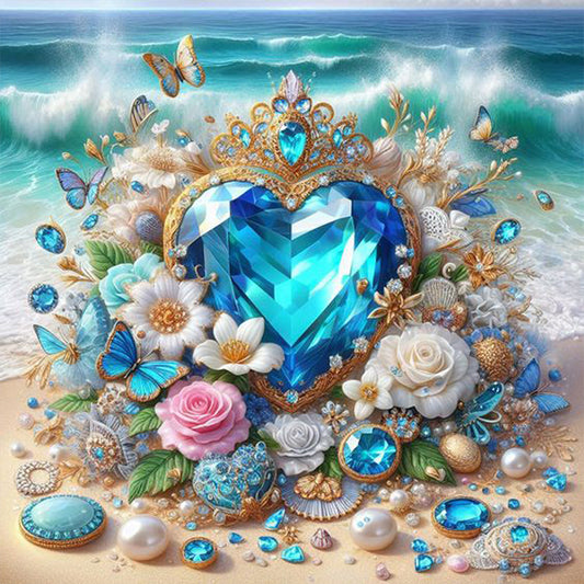 AB Diamond Painting - Full Round - Love on the seaside (30*30CM)