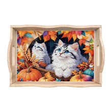 Load image into Gallery viewer, Wooden Butterfly and Flowers 5D DIY Diamond Painting Serving Tray for Home Decor